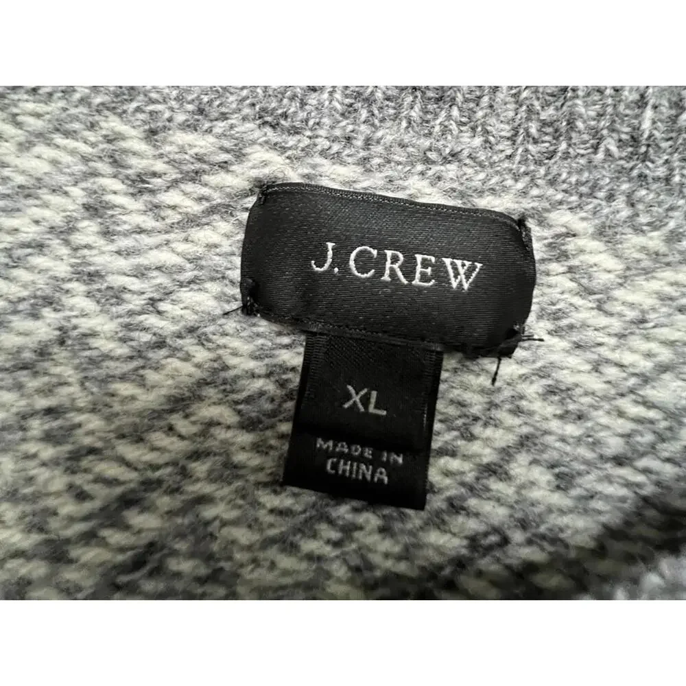 J.Crew Women's XL 100% Wool Gray and‎ Cream Sweater - XL